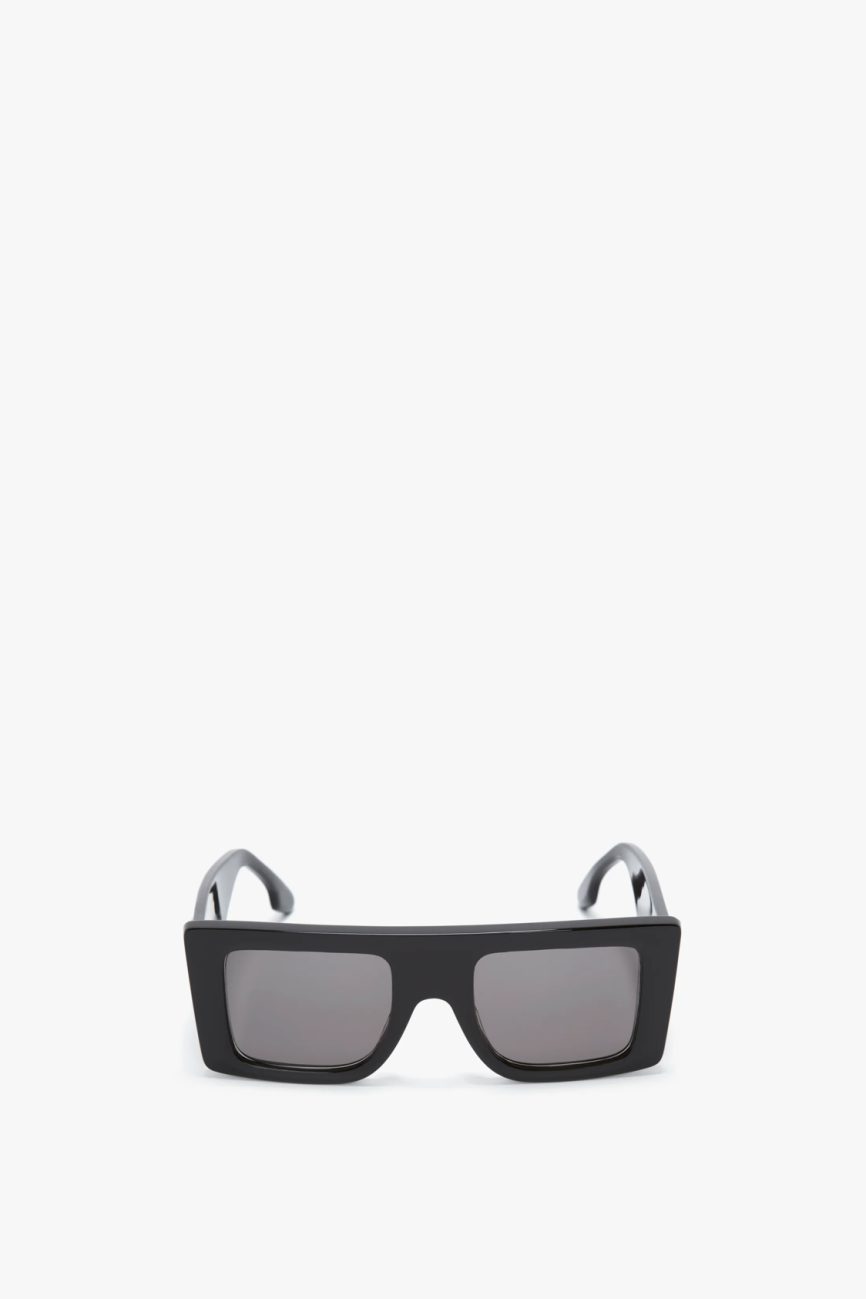 Rectangular Visor Gold-Framed Sunglasses